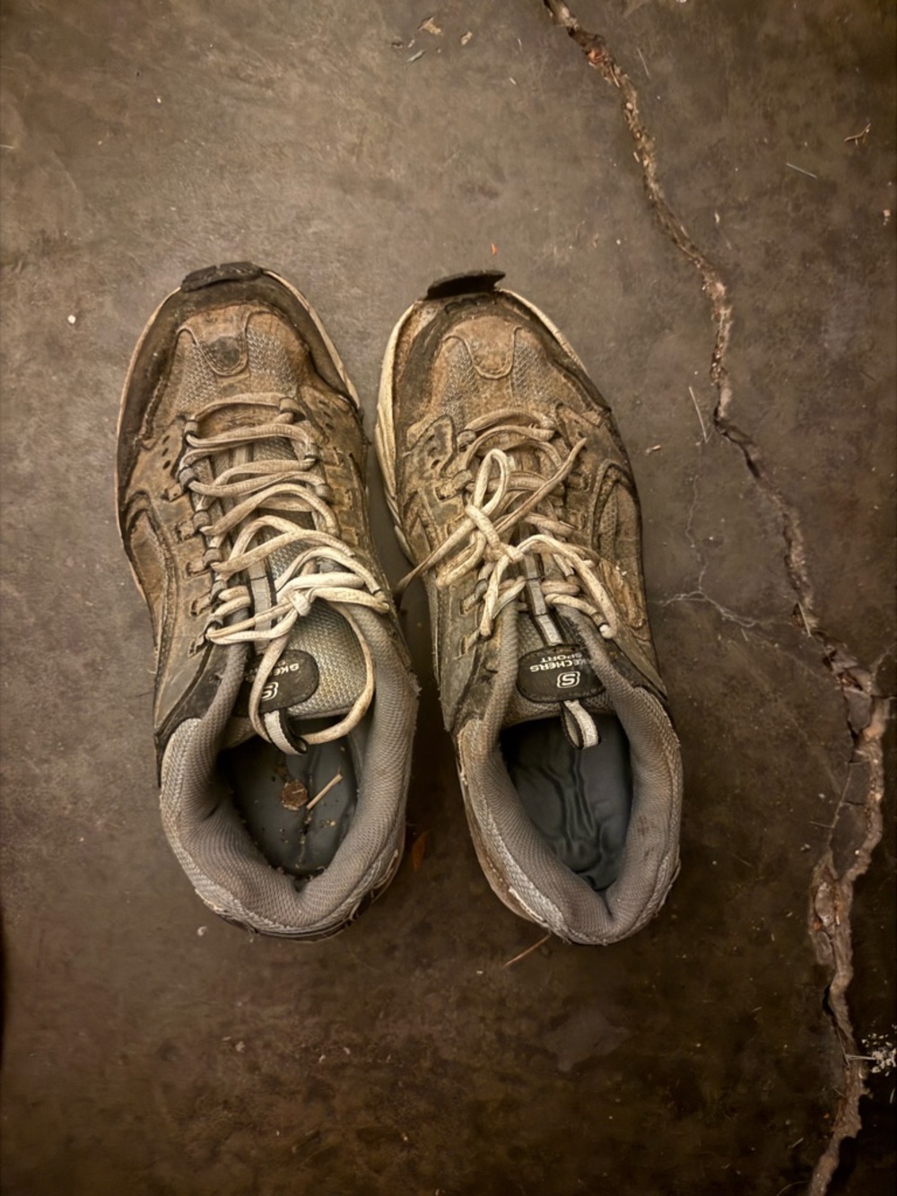 Well worn farm shoes